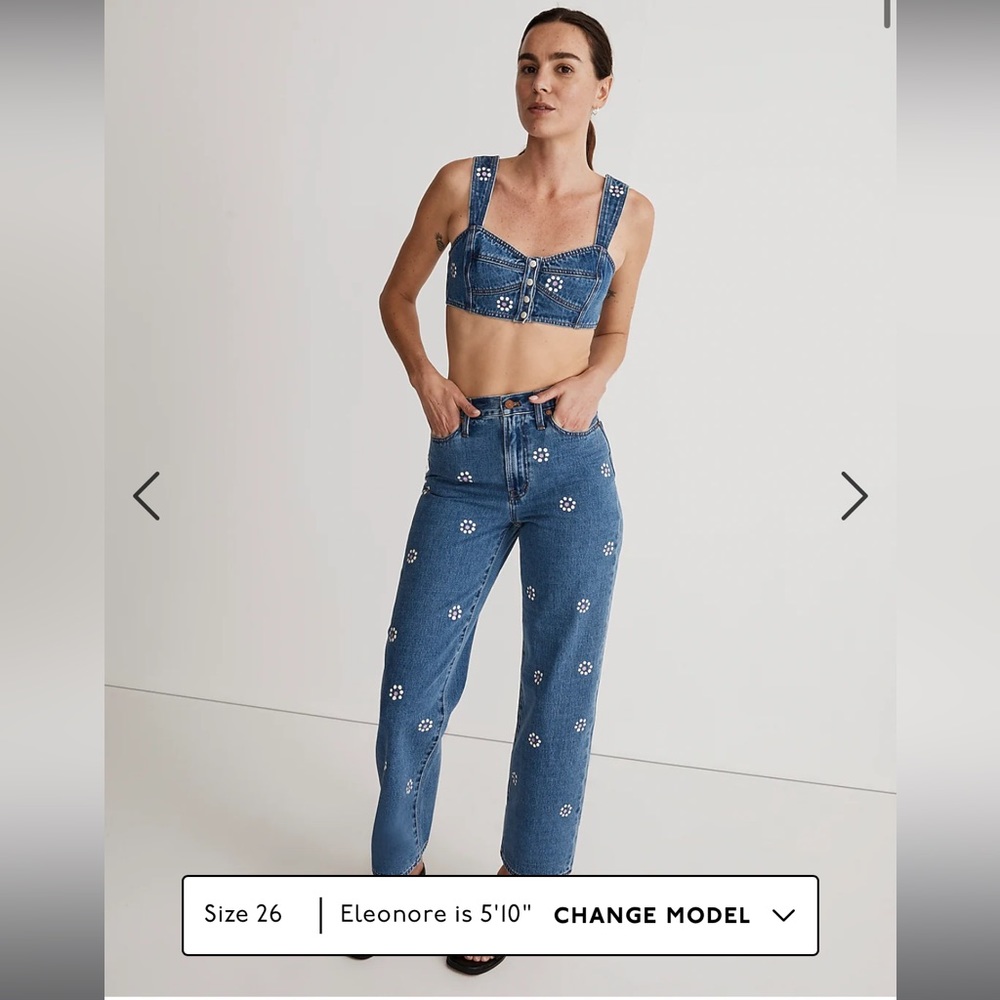 NWT the Perfect Vintage Wide Leg Crop Jean - stamped floral